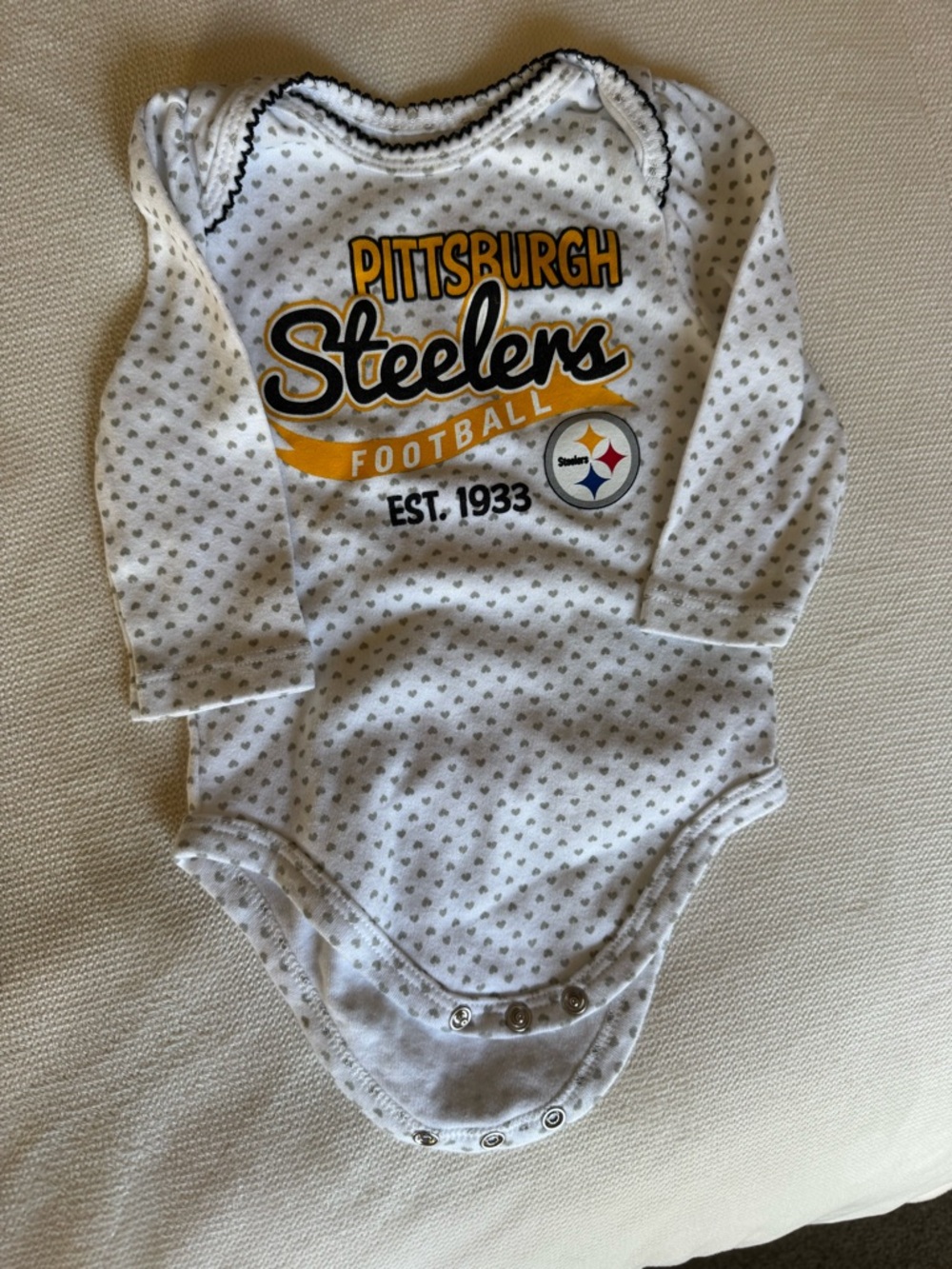 Pittsburgh Steelers & Penguins Baby Onesie Set - Black & White with Gold Accents - Picture 6 of 7